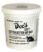 Doc's Catfish Dip Bait 12 oz Cups Extra Stiff - Dented Container 50% o –  Mondocat - Fish Big or Go Home