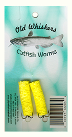 OLD WHISKERS SPONGE WORM, YELLOW 2PK | Catfish Connection